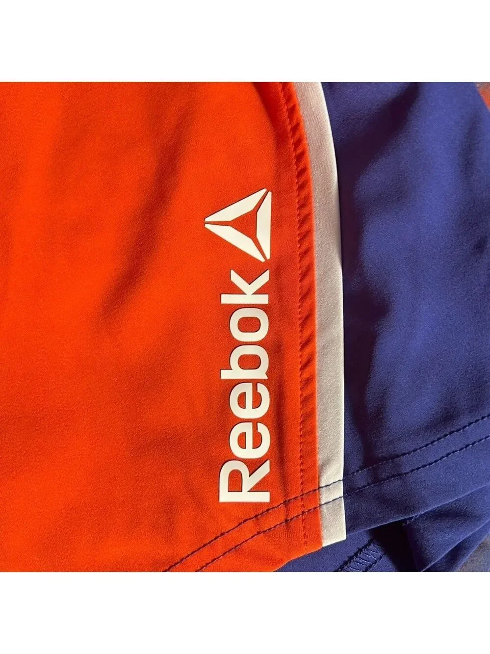 Reebok 2-pc. BUNDLE Orange and Blue Hybrid Shorts Vacation Beach Pool NWOT
